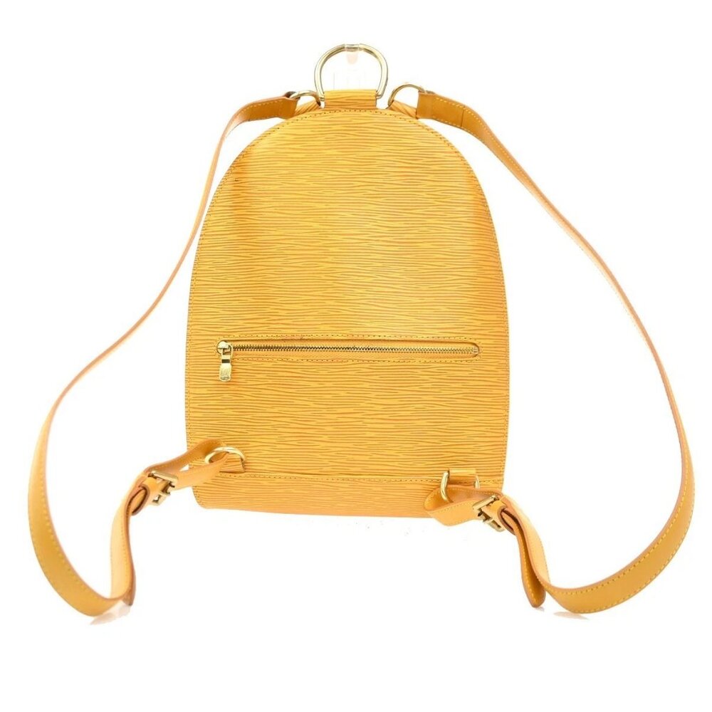 LOUIS VUITTON Logo Mabillon Backpack Bag Epi leather Yellow GHW M52239 82KC352 - Picture 3 of 15